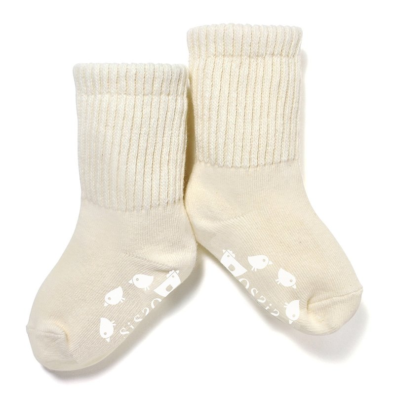 【SISSO Organic Cotton】Organic Cotton Bubble Baby Socks 12M - Baby Socks - Cotton & Hemp White