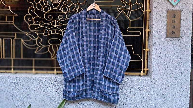 AMIN'S SHINY WORLD Small square colorful jacquard KIMONO - Men's Coats & Jackets - Cotton & Hemp Multicolor