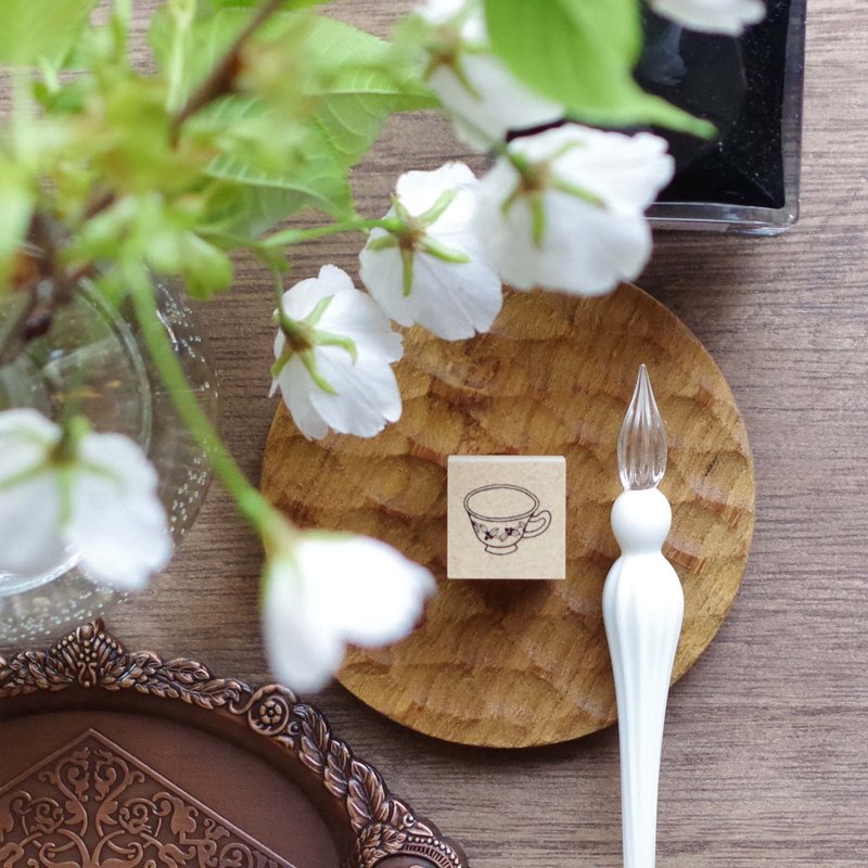 Teacup Stamp - Stamps & Stamp Pads - Wood Brown