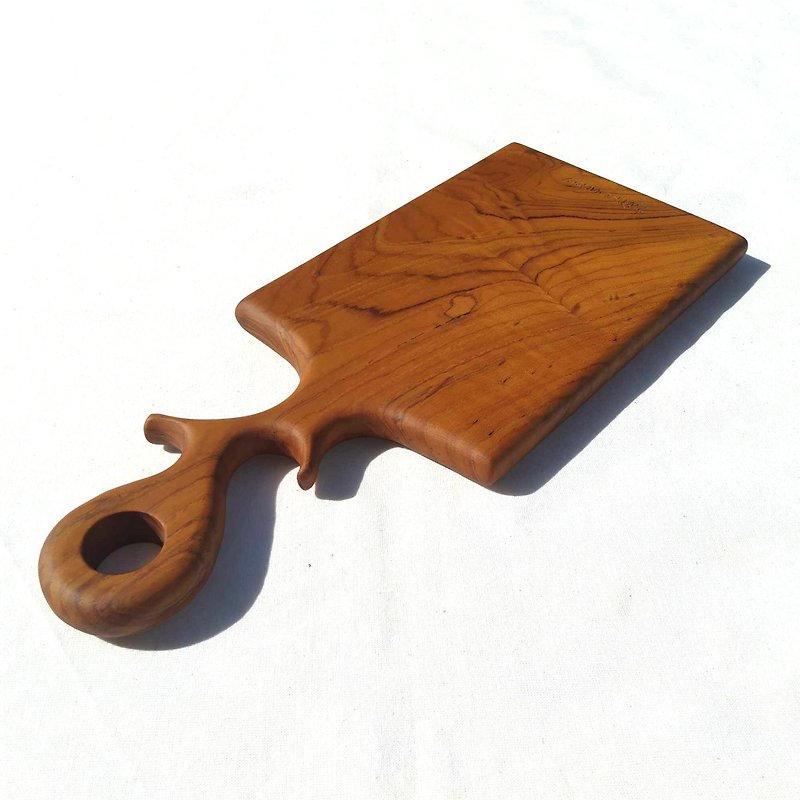 チーク材ハンドル付きまな板 - 調理器具 - 木製 ブラウン