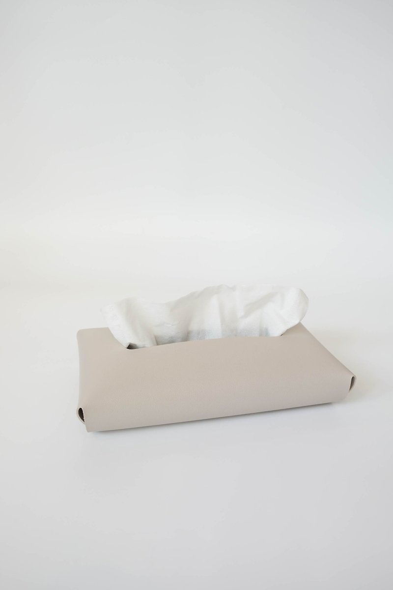 PU Leather tissue cover case (Gray) - กล่องทิชชู่ - หนังเทียม 