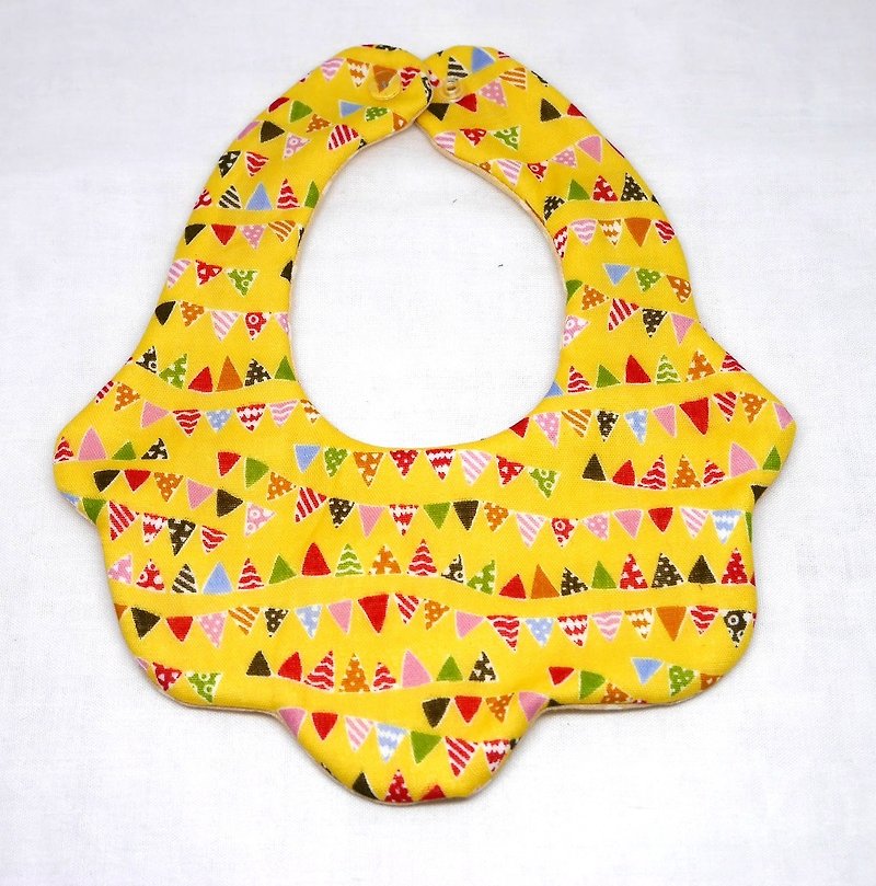 Japanese Handmade 8-layer-gauze Baby Bib - ผ้ากันเปื้อน - ผ้าฝ้าย/ผ้าลินิน สีเหลือง