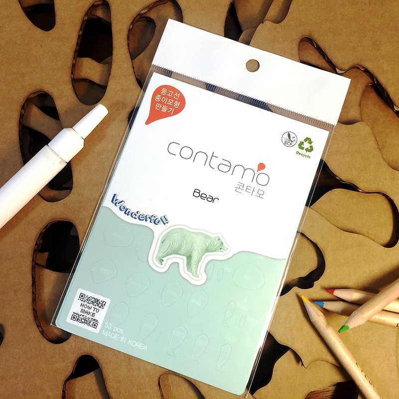 Contamo corrugated hand as a model animal series - Bear (mini) - งานไม้/ไม้ไผ่/ตัดกระดาษ - กระดาษ 