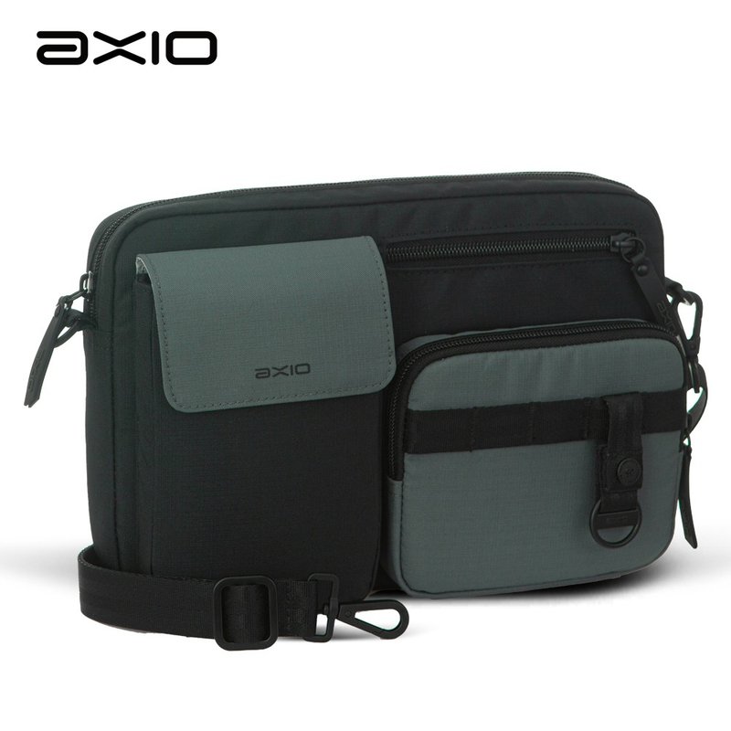 AXIO Outdoor Shoulder bag casual hiking side shoulder bag (AOS-3) pale green - กระเป๋าเป้สะพายหลัง - ไฟเบอร์อื่นๆ 