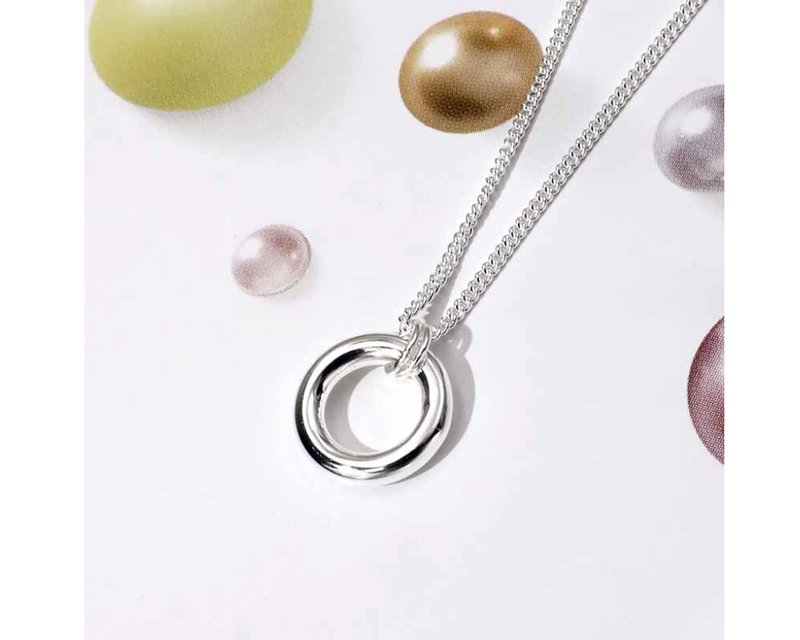 I circle I 925 sterling silver necklace - Collar Necklaces - Sterling Silver Silver