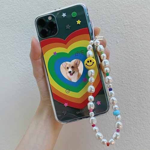 sunscreme MADE TO ORDER 7 DAYS - RAINBOW ID CLEAR PHONE CASE