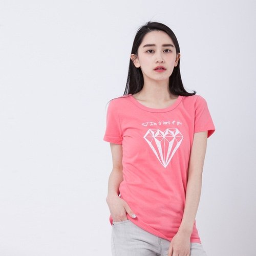 Diamond peach cotton T-shirt Women