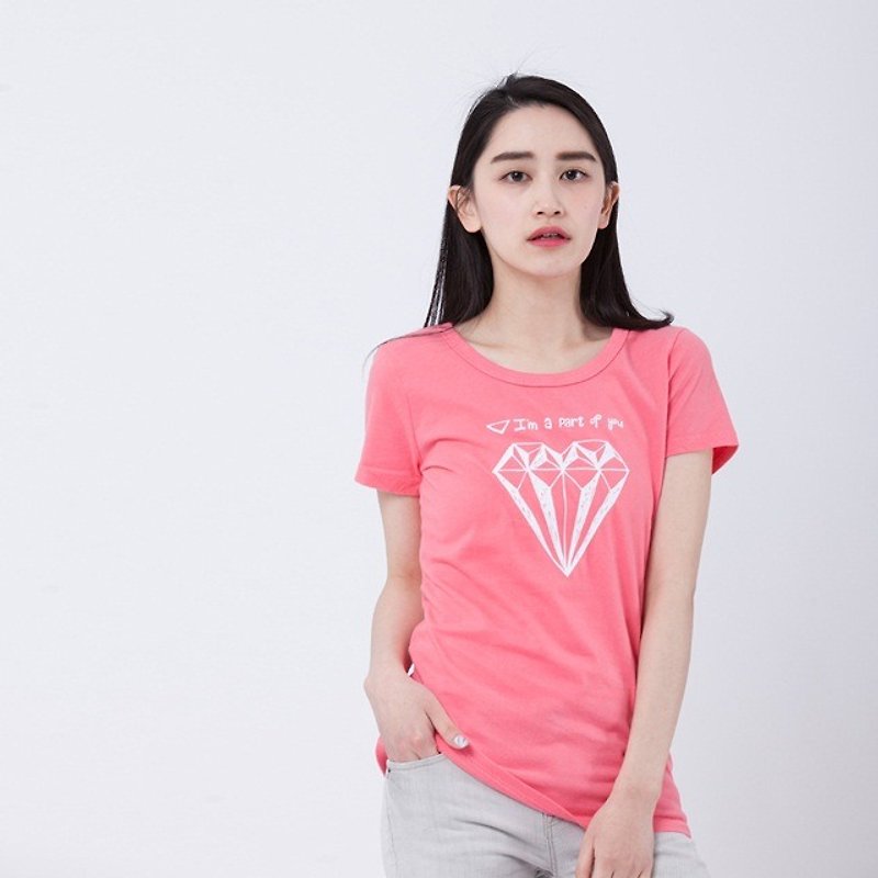 Diamond peach cotton T-shirt Women - Women's T-Shirts - Cotton & Hemp Pink