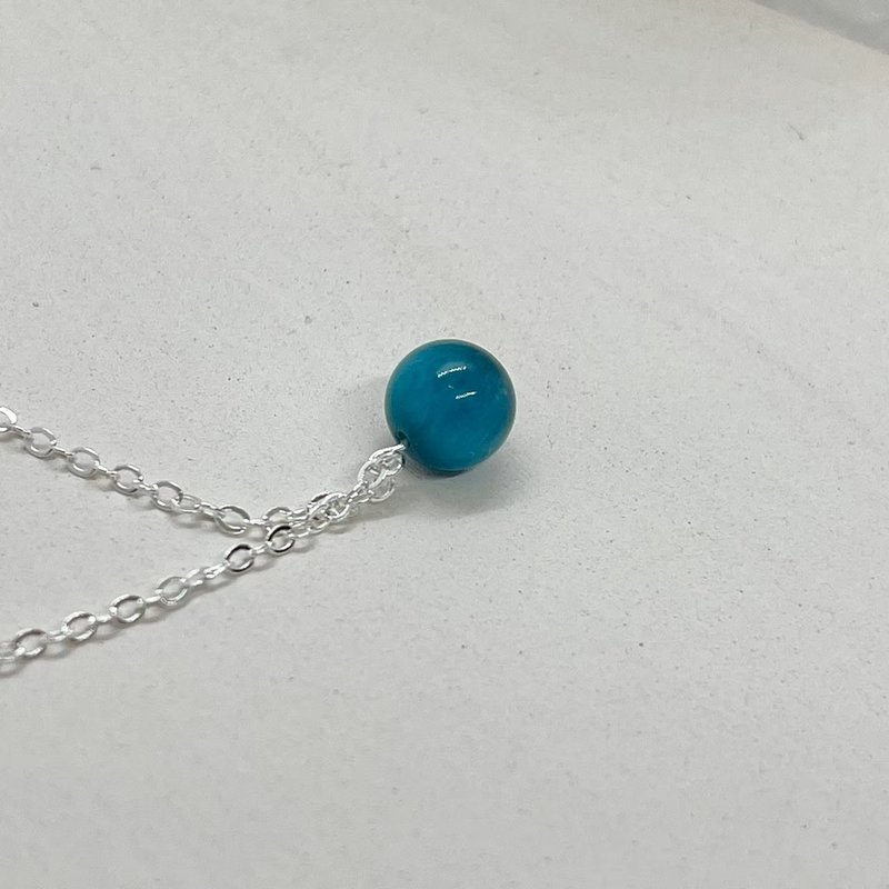 Natural apatite neckless - สร้อยคอ - เครื่องเพชรพลอย สีน้ำเงิน