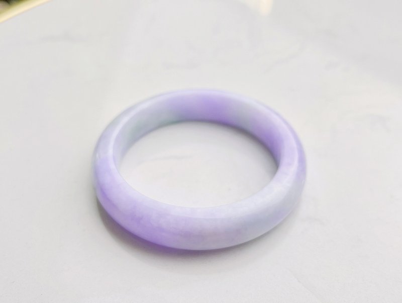 星辰綠悠 | 天然A貨翡翠 / 紫翡春帶彩 | 手圍18.5 - 手鍊/手環 - 玉石 紫色