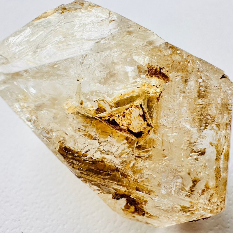 巴基斯坦黃泥骸骨水晶 紫13 骨幹水晶開窗 原石原礦寶石蒐藏 - 擺飾/家飾品 - 其他材質 黃色