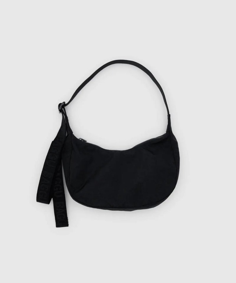 BAGGU - 回收尼龍斜背月亮包 - Small - 黑色 - 側背包/斜背包 - 防水材質 黑色