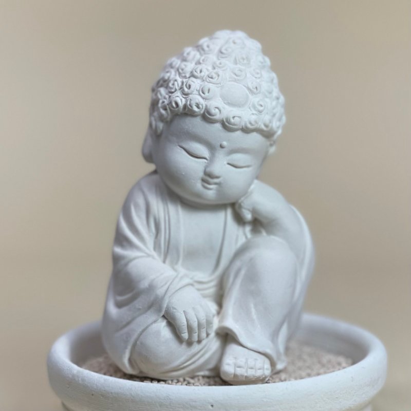 ジンニアン縁起の良い仏陀の悟り小皿セットディフューザーセットホームフレグランス - アロマ・線香 - その他の素材 ホワイト