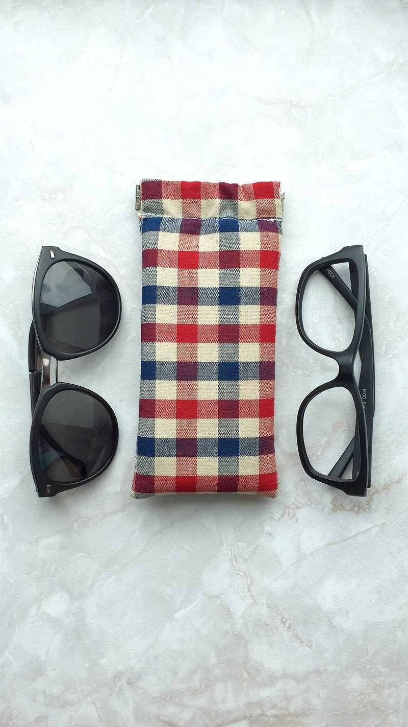 Sunglasses glasses case flex frame pouch - กรอบแว่นตา - ผ้าฝ้าย/ผ้าลินิน สีแดง