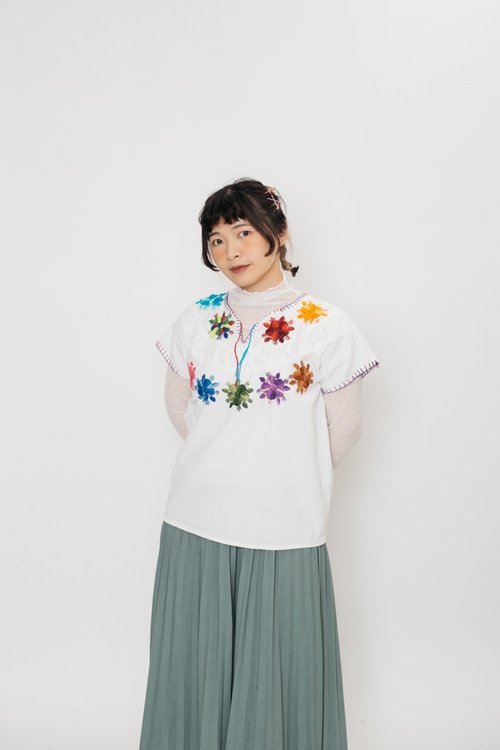 初戀販賣所 民族刺繡上衣.Embroidery Folk Blouse【初戀販賣所】A1090