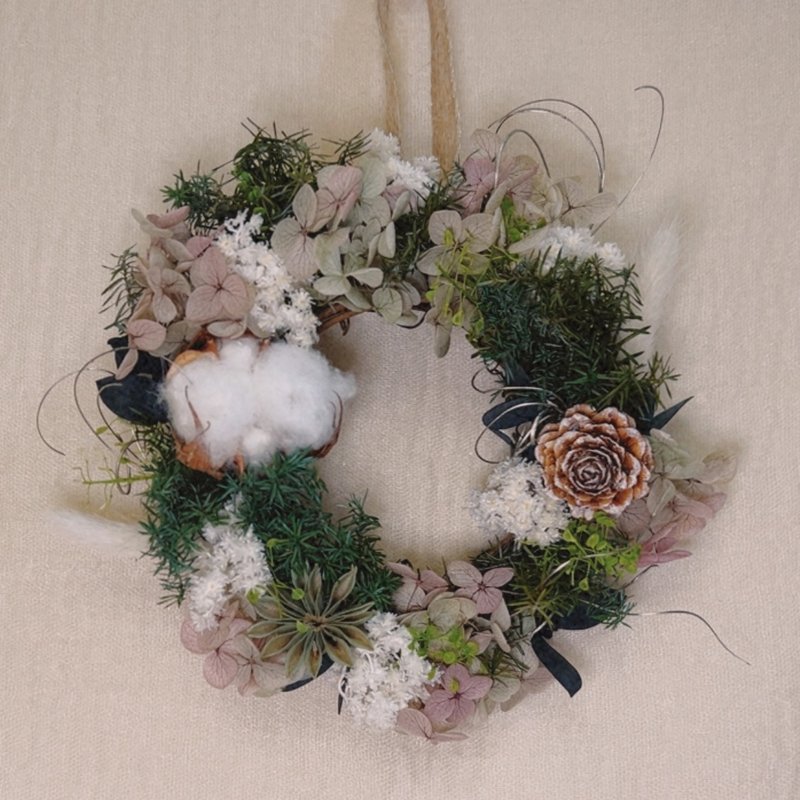 花草系聖誕花圈 - 乾燥花/永生花 - 植物．花 