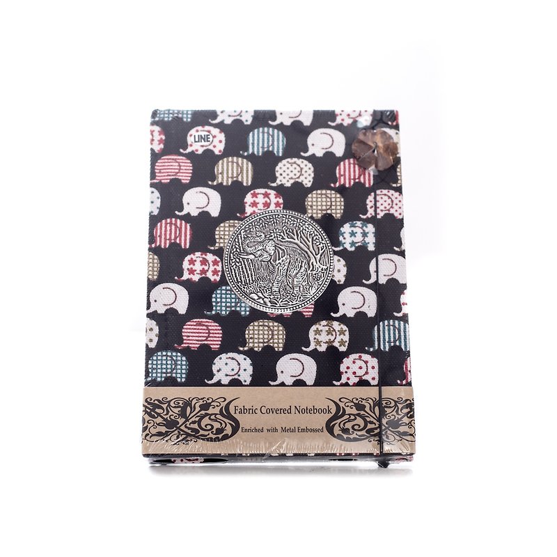 Black Elephant Canvas Handmade Notebook - Notebooks & Journals - Thread Black