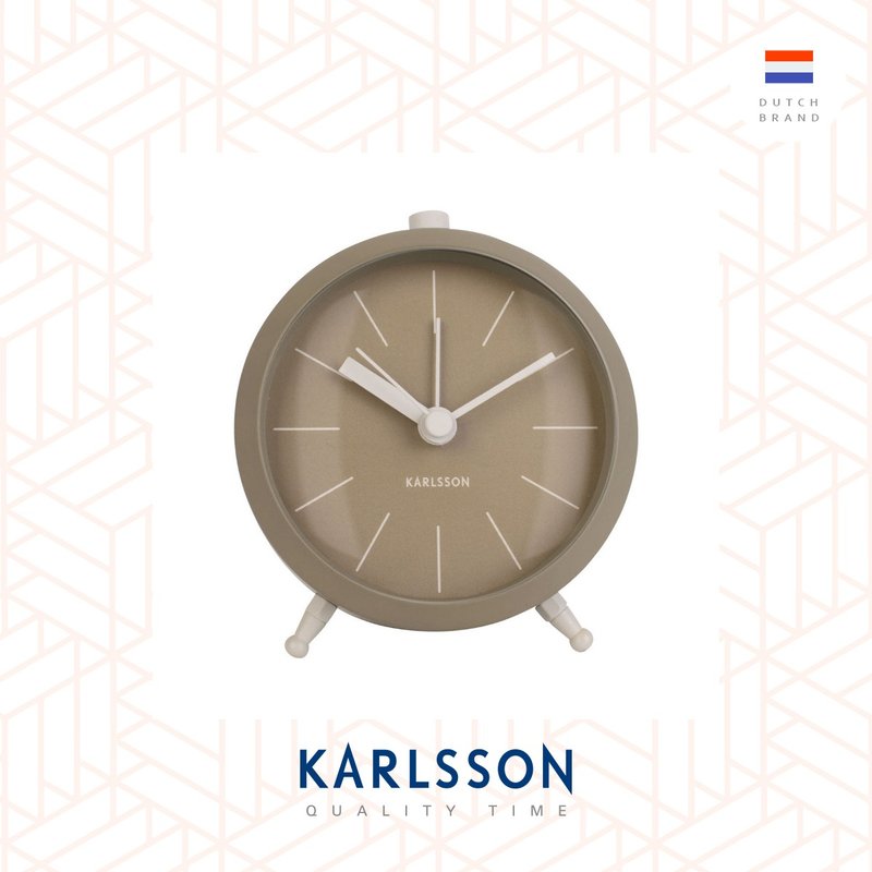 荷蘭Karlsson 啞青苔綠色 Button系列金屬鬧鐘 - 時鐘/鬧鐘 - 其他金屬 綠色