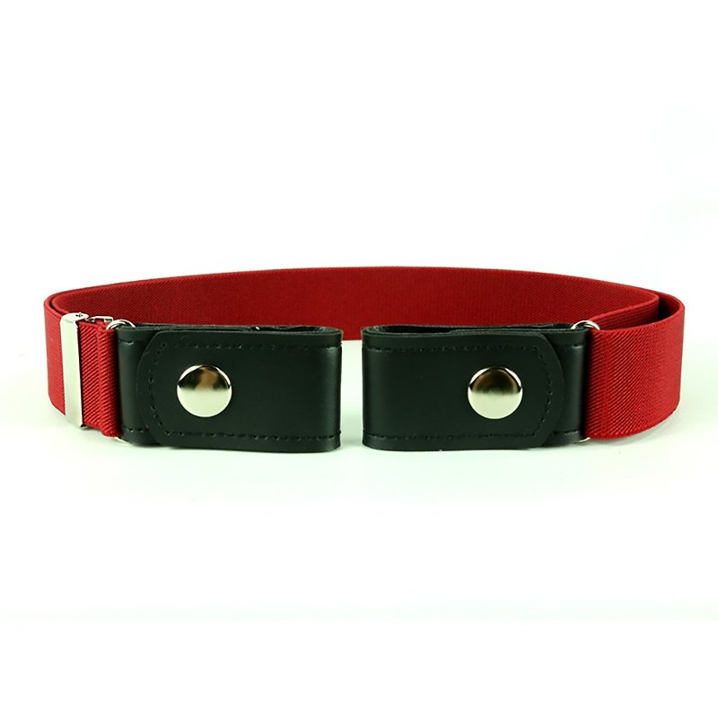 No buckle rubber belt beltlers 32mm width ethnic formal made in Taiwan SUITUA - Belts - Cotton & Hemp Red
