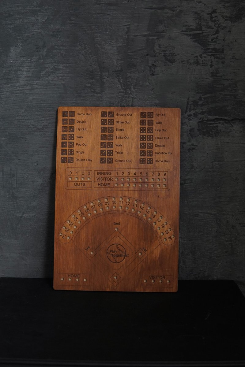 Wooden Baseball Dice Board Game,Dice and Marbles Board Game,Baseball Board Game, - 寶寶/兒童玩具/玩偶 - 木頭 咖啡色