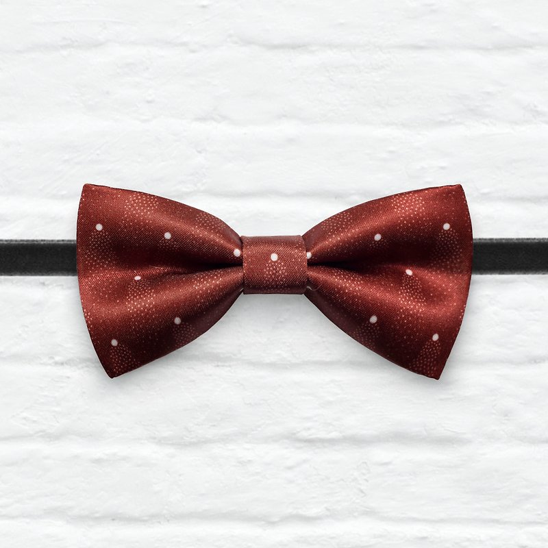 Style 0099 Wine Red Mini Dots pattern Bowtie -  Wedding Bowtie - Chokers - Polyester Red