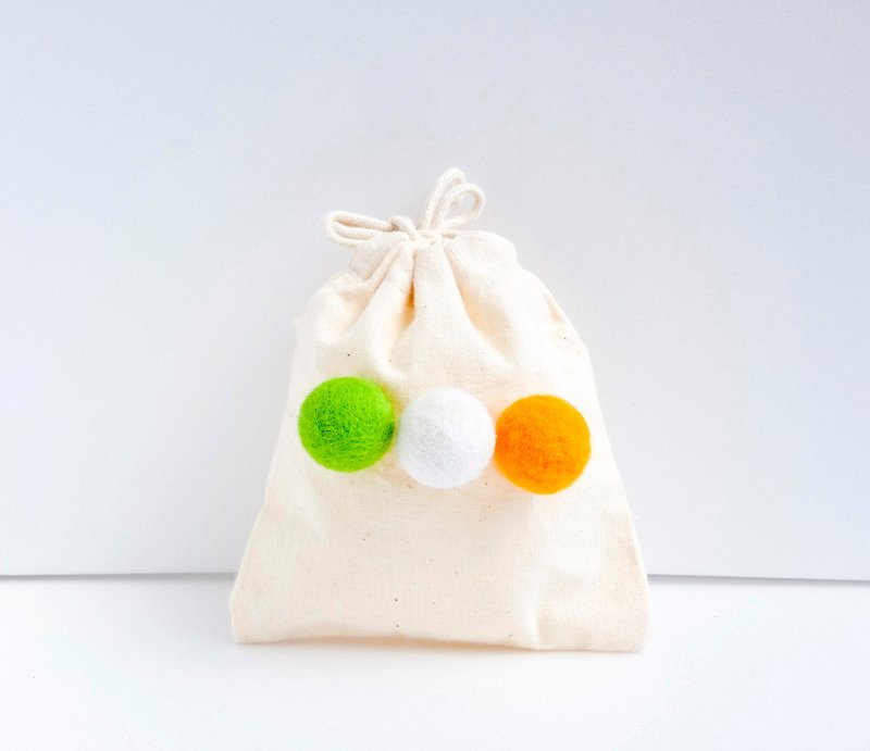 棉．麻 化妝袋/收納袋 多色 - 彩色糖球．束口袋#1 (四款)聖誕禮物