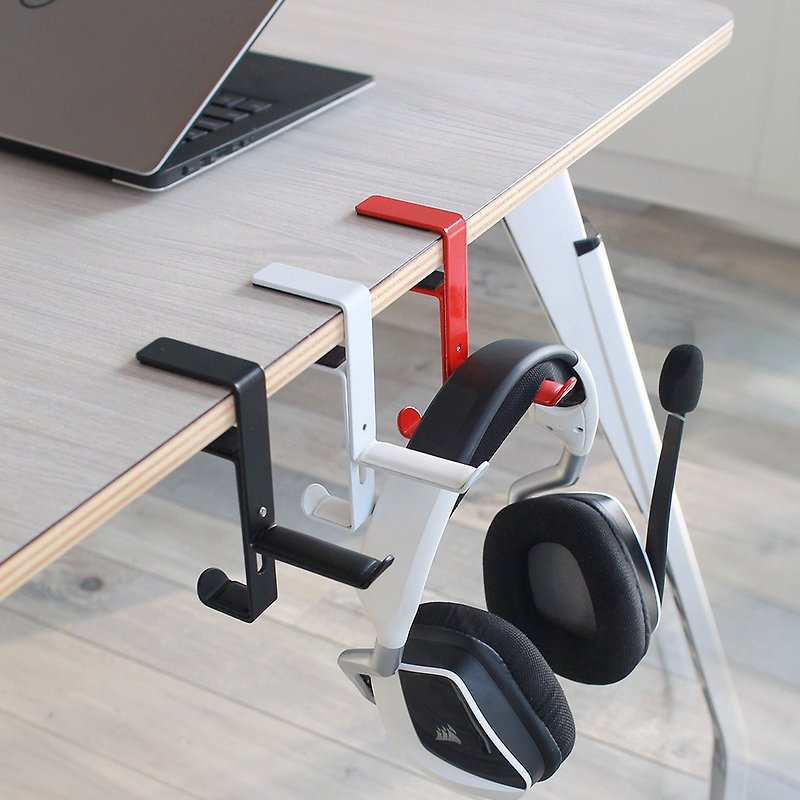 Three-color optional multi-functional headphone hanger under the table - ตะขอที่แขวน - วัสดุอื่นๆ หลากหลายสี
