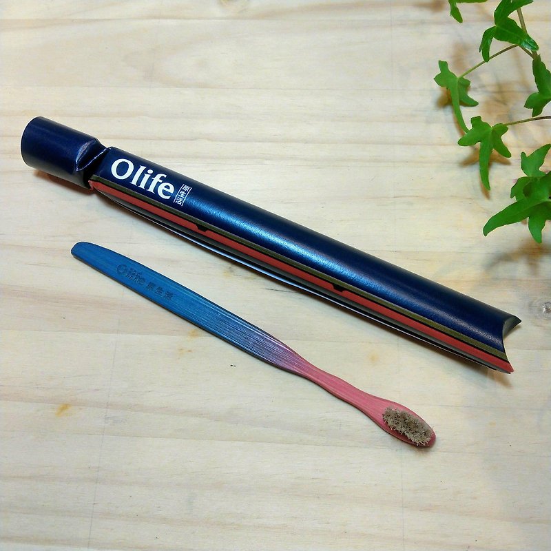 [Special outer length of braces, short horsehair blue red] Olife original life natural handmade bamboo toothbrush - อื่นๆ - ไม้ไผ่ หลากหลายสี