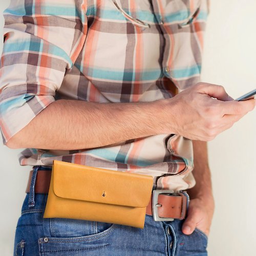 COZI 官方旗艦館 COZI - 100%植鞣革 6.1~6.8吋 iPhone手機腰掛包 皮帶腰掛包