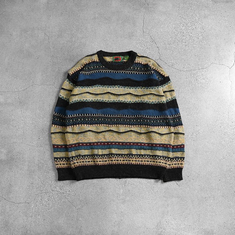 Vintage Raised Texture Sweater - Men's Sweaters - Wool Multicolor