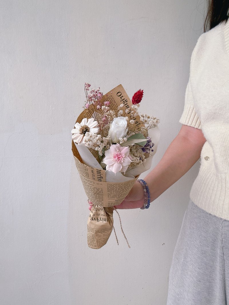 美好時光 | 甜筒花束、永生乾燥花束、DIY手作材料包 - 乾燥花/永生花 - 植物．花 多色