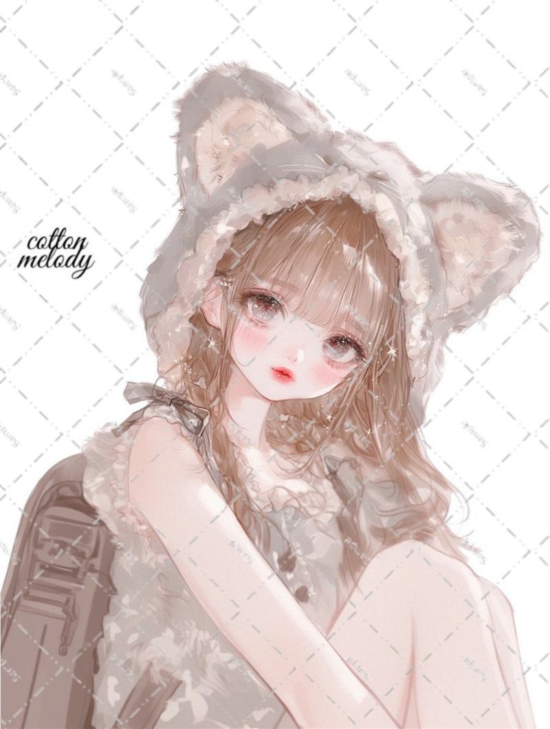 original sticker no.6371 人物ステッカー オリジナルステッカー 人物ステッカー 女の子ステッカー オリジナル人物ステッカー - 貼紙 - 紙 
