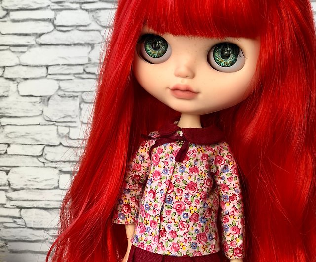 美しい赤い髪のブライス人形カスタム - ショップ Ev_knitlove 人形