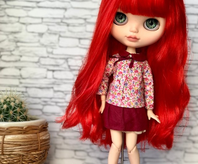 美しい赤い髪のブライス人形カスタム - ショップ Ev_knitlove 人形 ...