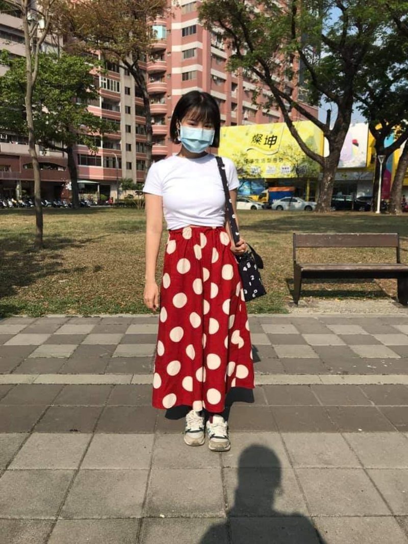 草莓大福點點褲裙 - 女短褲/五分褲 - 棉．麻 