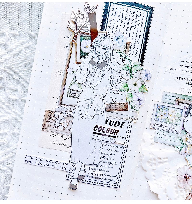 That Day - PET Washi Tape Retro Flower DIY Handbook Diary Classical Style Decoration Material - มาสกิ้งเทป - กระดาษ หลากหลายสี