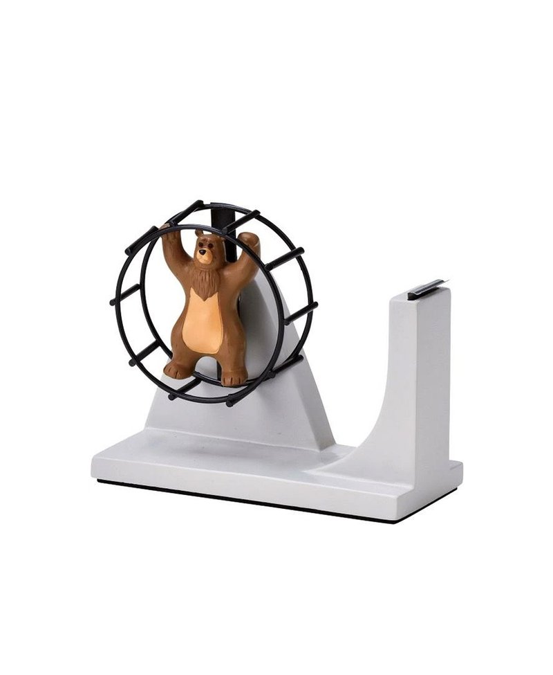 Japan Magnets Cute Animal Series Roller Runs and Turns in Circles Large Tape Table / Plastic Table (Bear Type) - อื่นๆ - เรซิน ขาว