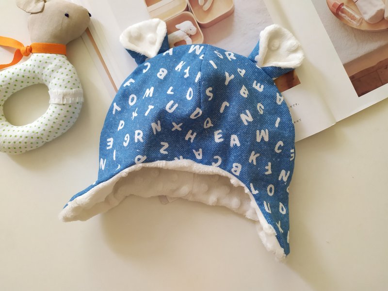 [Shipping within 5 days] Baby Ear-covering Bear Hat One-month Gift Flying Hat Baby Hat Bear Hat - ของขวัญวันครบรอบ - ผ้าฝ้าย/ผ้าลินิน หลากหลายสี