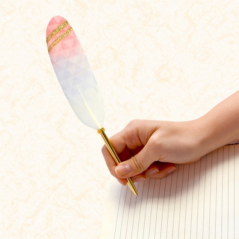 日本Quill Pen 羽毛原子筆 Shell貝殼紋系列 S05 羽毛筆 - 原子筆 - 其他材質 橘色