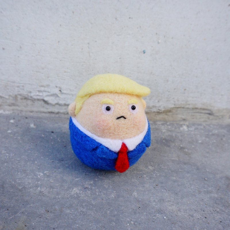 Cute版人物肖像 - 特朗普別針鑰匙鏈擺飾冰箱貼  聖誕挂飾 - 其他 - 羊毛 藍色