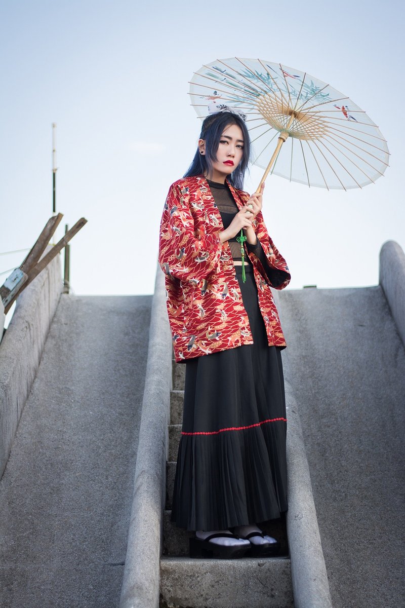 BloodyJoke 自創設計 和風短褂 - 日本平織燙金布 (現貨已售完，只限訂製） - 女大衣/外套 - 棉．麻 多色