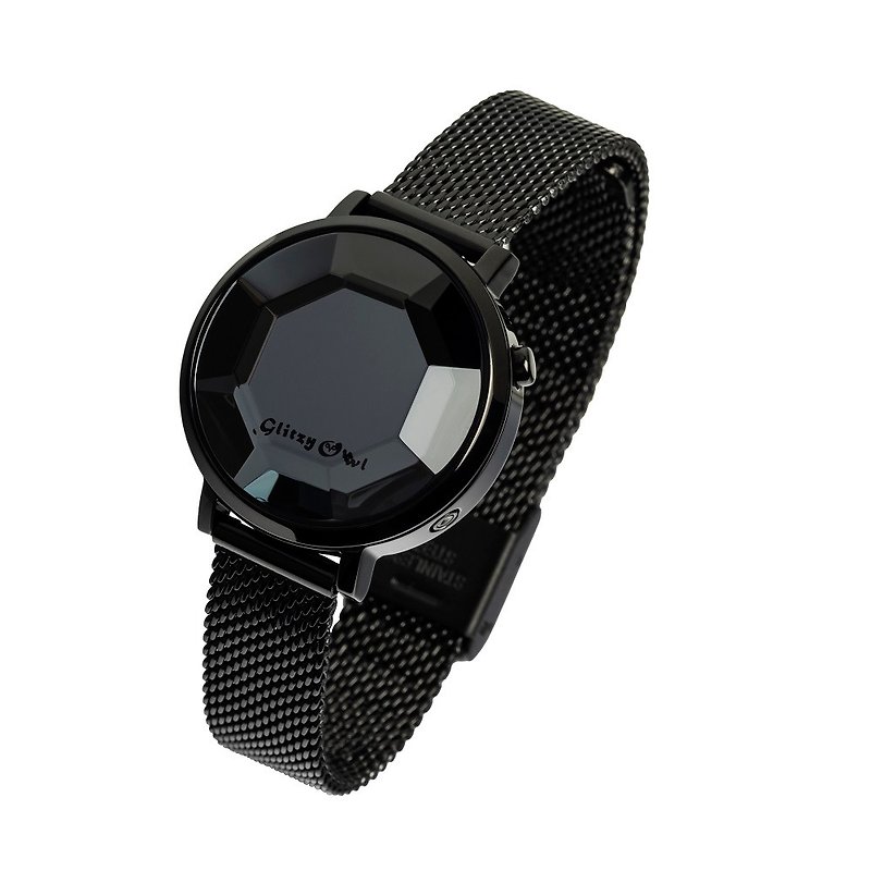 FACET 系列 - LED 黑色不鏽鋼手錶 - 女裝錶 - 不鏽鋼 黑色