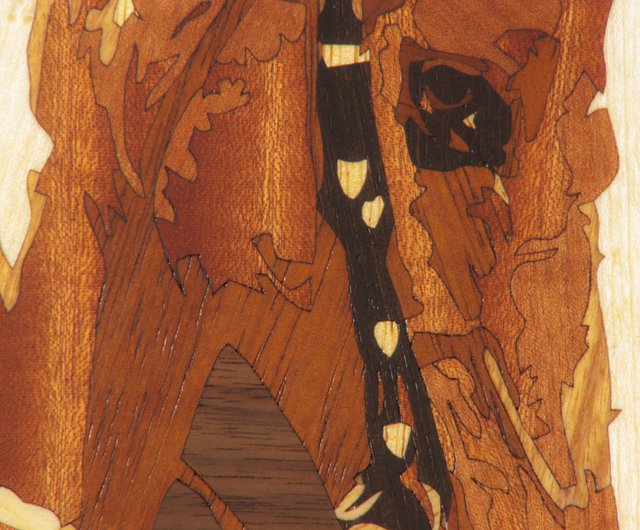 馬の木のモザイク写真ベニヤ象嵌寄木細工の壁アートフレームパネルホーム - ショップ Woodins ウォールデコ・壁紙 - Pinkoi