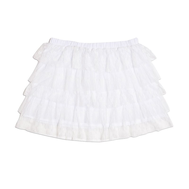 women's fashion lace Chiffon Lace Mini Skirts bubble dress tutu skirt new style- - Skirts - Cotton & Hemp White