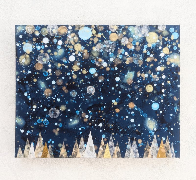 雪の森F3号　アクリル原画 - 海報/掛畫/掛布 - 木頭 藍色