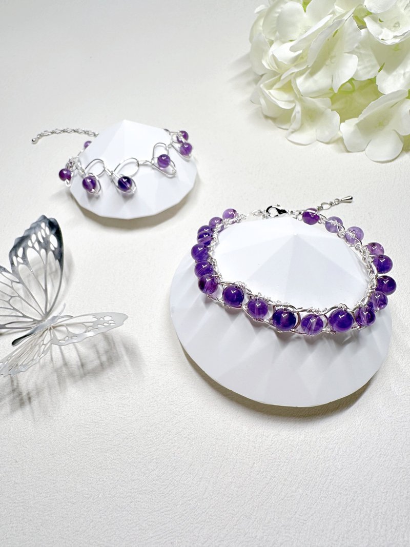 紫水晶 Amethyst 手鏈 - 手鍊/手環 - 其他金屬 