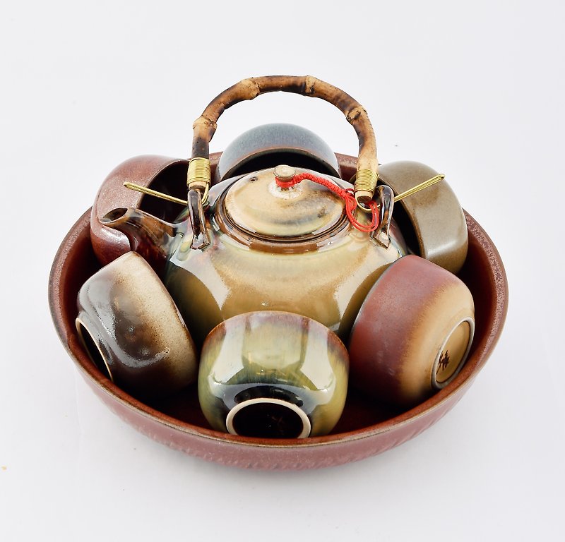 美濃窯|六色茶セット - 急須・ティーカップ - 陶器 多色