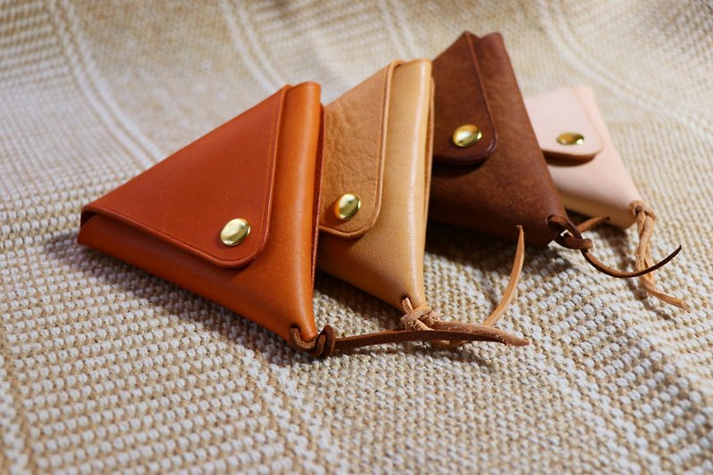 [Valentine's Day Gift] Triangular Coin Purse l Hand-sewn - Coin Purses - Genuine Leather 