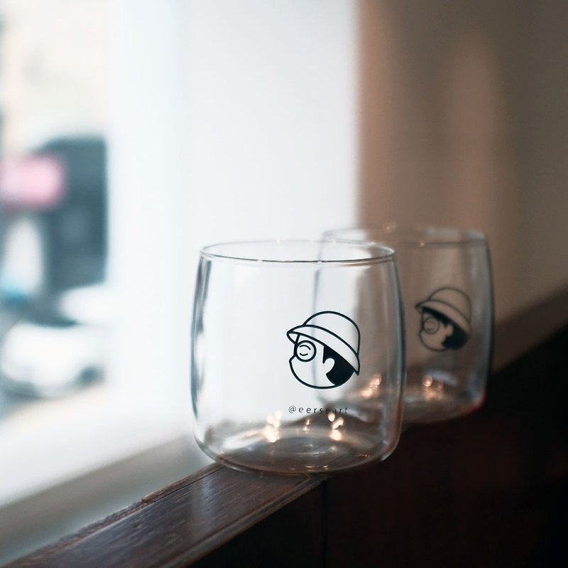 【【台灣免運24H出貨】嘟嘟情侶玻璃杯一對 / 眼鏡情侶 - Cups - Glass 