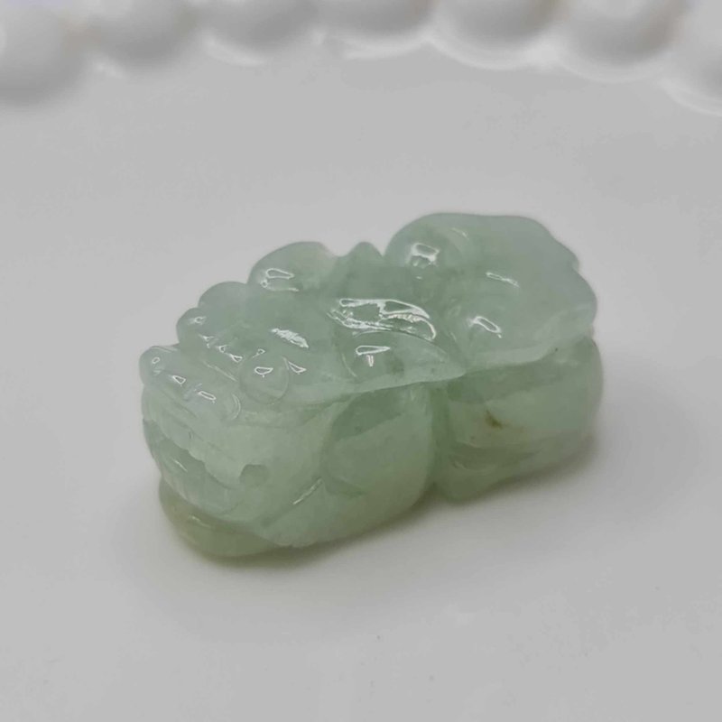 果綠極潤招財貔貅吊墜 | 天然緬甸玉A貨翡翠 - 項鍊 - 玉石 